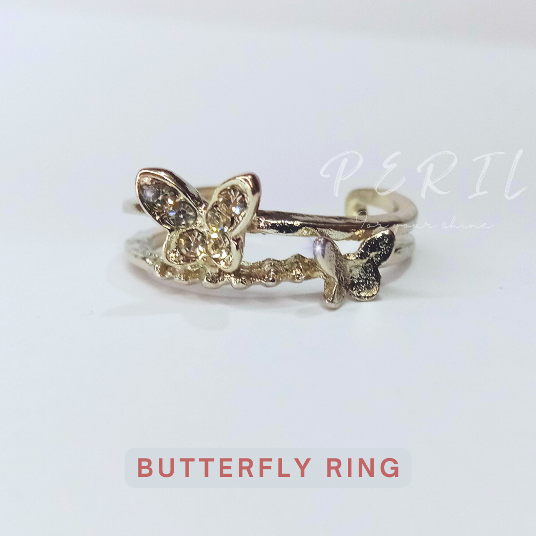 Butterfly Jewellery Gift Box with 3 Minimalistic Rings